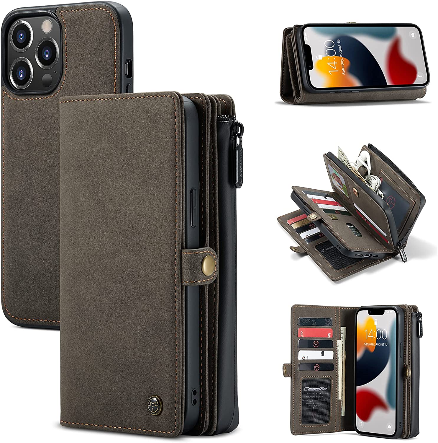 Leather Tri-Fold Wallet Case for iPhone 15 Pro Max - Premium Full Grain  Leather – BlackBrook Case