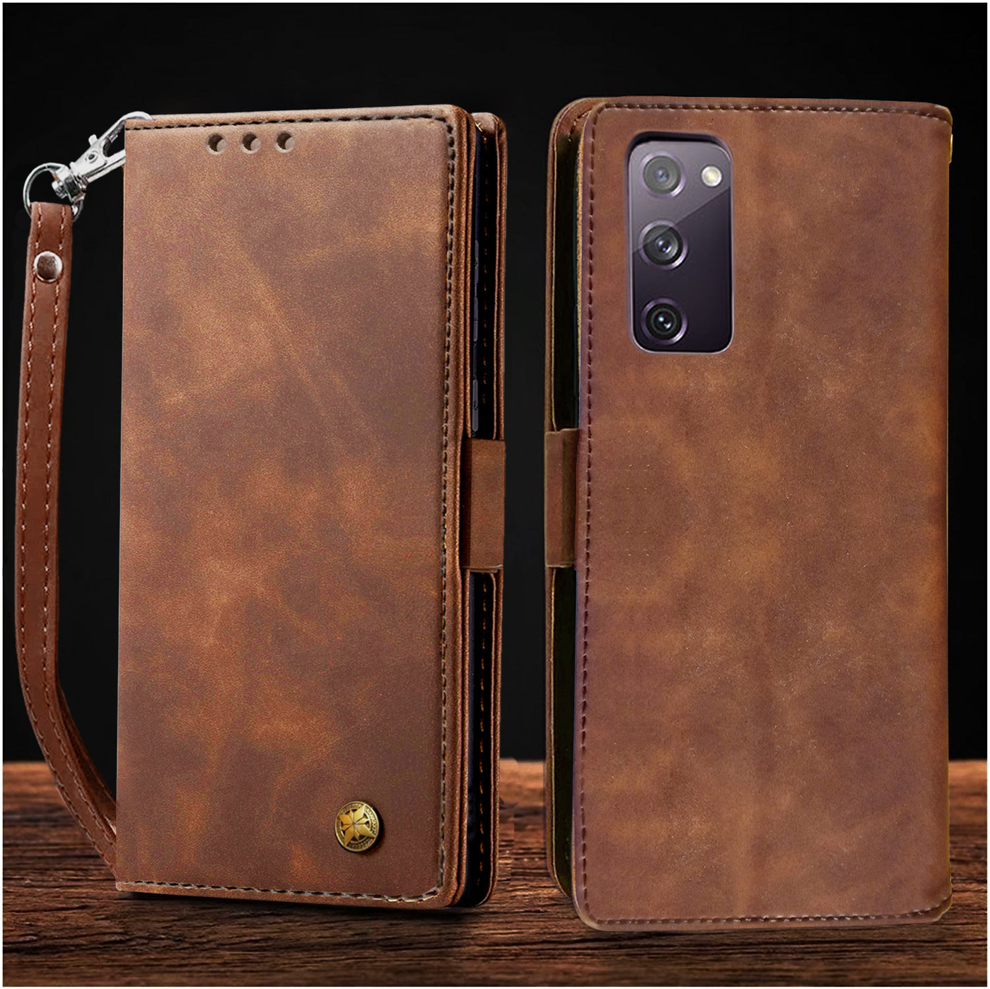 Samsung Galaxy S20 FE Premium PU Leather Wallet flip Cover Case By Excelsior