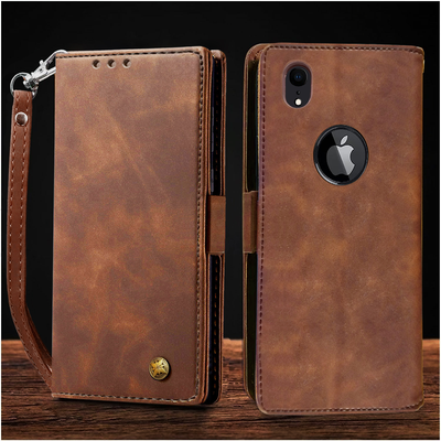 Apple iPhone XR Premium PU Leather Wallet flip Cover Case By Excelsior