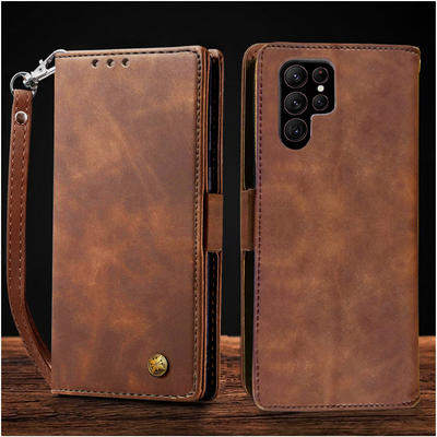 Samsung Galaxy S22 Ultra 5G Premium PU Leather Wallet flip Cover Case By Excelsior